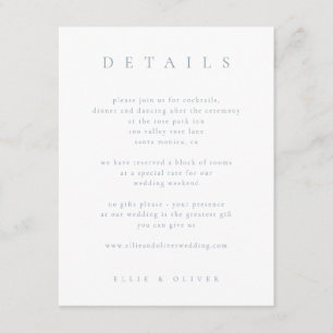 Dusty Blue Boho 1 Details Wedding Modern Enclosure Card