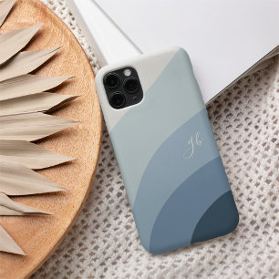 Dusty Blue Boho Colour Flow Monogram iPhone 16 Case