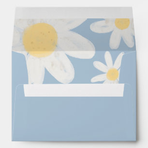 Dusty Blue Boho Daisy Floral Envelope
