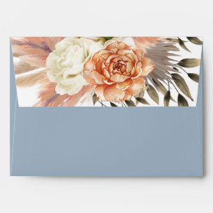 Dusty Blue Boho Floral Envelope