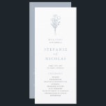 Dusty Blue Boho Minimalist Botanicals Wedding Programme<br><div class="desc">Add a simple, elegant touch to your big day with these customisable dusty blue wedding programs, featuring beautiful botanical minimalist line art. Perfect for couples who love clean design and natural details, these programs help guide your guests while keeping everything looking stylish and cohesive. Each design features delicate botanical illustrations...</div>