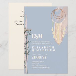 Dusty Blue Boho Wedding Invitations