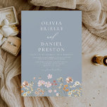 Dusty Blue Boho Wildflower Rustic Garden Wedding Invitation<br><div class="desc">Immerse your guests in the romance of nature with our Boho Wildflower Garden Wedding Invitation. Inspired by the beauty of untamed blooms, this invitation captures the essence of a free-spirited celebration. The enchanting design features delicate wildflowers dancing amidst lush greenery, setting the perfect tone for your garden wedding. The boho-chic...</div>