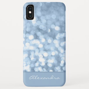 Dusty Blue Bokeh Glitter Sparkly Monogram Case-Mate iPhone Case