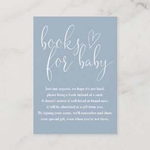 Dusty Blue Books For Baby Baby Shower Enclosure Card