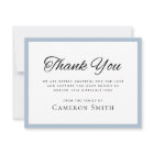 Dusty blue border sympathy thank you card