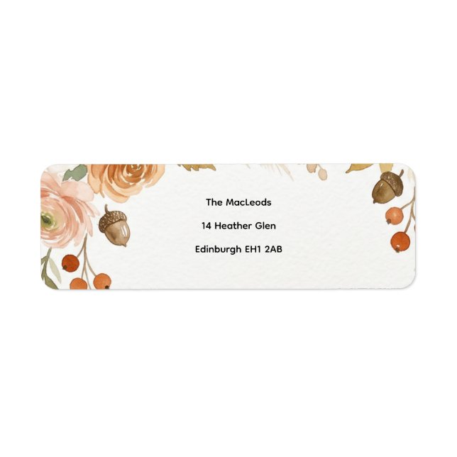 Dusty Blue Botanical Address Label (Front)