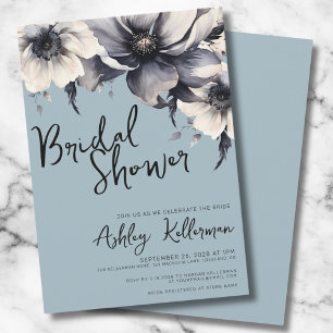 Dusty Blue Botanical Bridal Shower Invitation