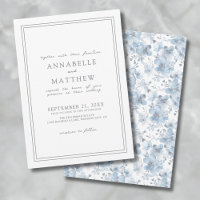Dusty Blue Botanical Classic Elegant Wedding