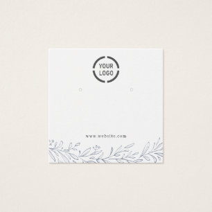Dusty blue botanical custom logo earring display