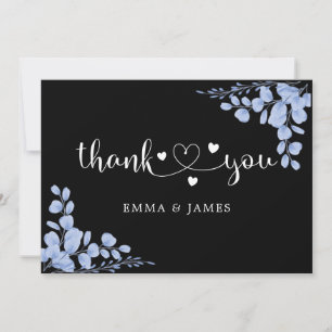 Dusty Blue Botanical Eucalyptus Wedding Thank You Card