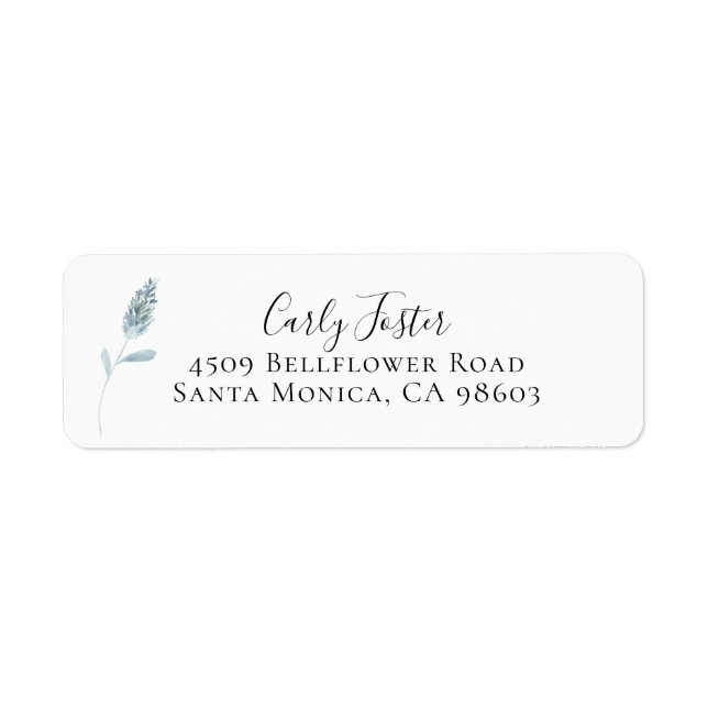 Dusty Blue Botanical Floral Return Address (Front)