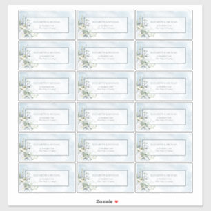 Dusty Blue Botanical Greenery 18 Guest Address