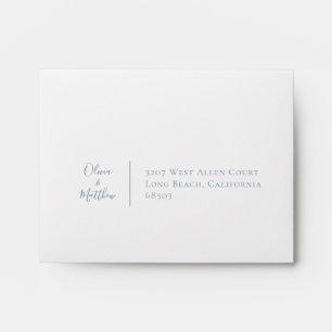 Dusty Blue Botanical Personalised Return Address Envelope