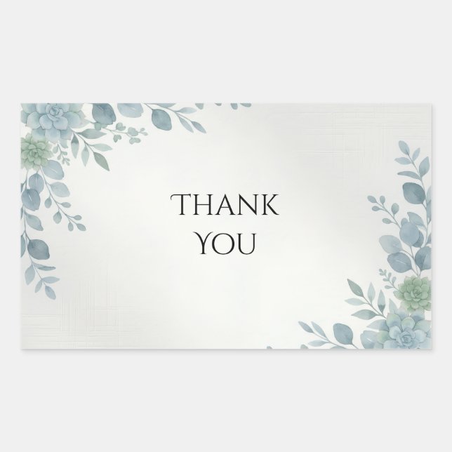 Dusty Blue Botanical Wedding Sticker (Front)