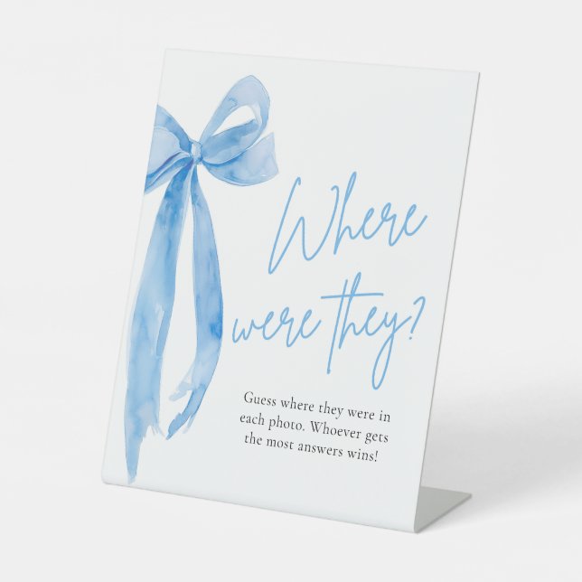Dusty Blue Bow Bridal Where were they Sign (Front)