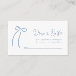 Dusty Blue Bow Diaper Raffle Insert Card