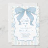 Dusty Blue Bow Love Shack Baby Boy Shower