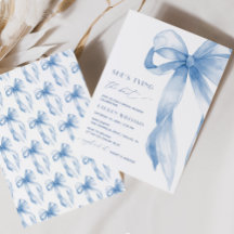 Dusty Blue Bow She's Tying the Knot Bridal Shower