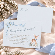 Dusty Blue Bow Winter Woodland Baby Display Shower
