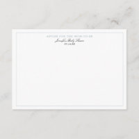 Dusty Blue Boy Baby Shower Advise Card