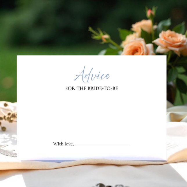 Dusty Blue Bridal Shower Advice for the Bride Card (Creator Uploaded)