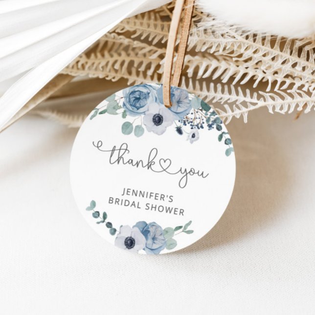 Dusty blue bridal shower favour tag (Creator Uploaded)