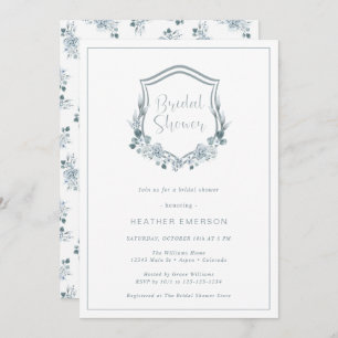 Dusty Blue Bridal Shower Invitation