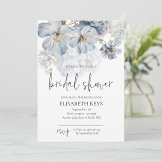 Dusty Blue Bridal Shower Invitation