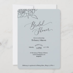 Dusty Blue Bridal Shower Invitation