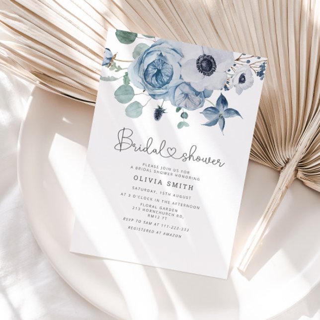 Dusty blue bridal shower invitation (Creator Uploaded)