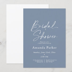 Dusty Blue Bridal Shower  Invitation