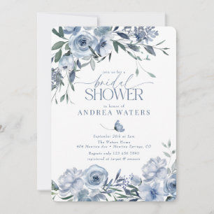 Dusty Blue Bridal Shower Invitations