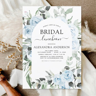 Dusty Blue Bridal Shower Luncheon Invitation