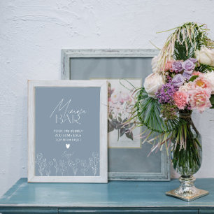 Dusty Blue Bridal Shower Mimosa Bar Sign