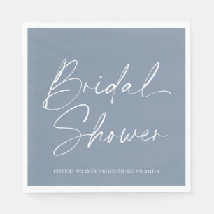 Dusty Blue Bridal Shower Napkin