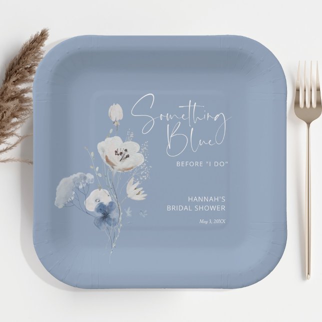 Dusty Blue Bridal Shower Paper Plate (Creator Uploaded)