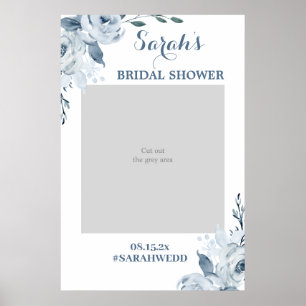 Dusty Blue Bridal Shower Photo Prop Poster