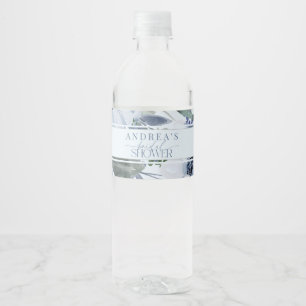 Dusty Blue Bridal Shower  Water Bottle Label