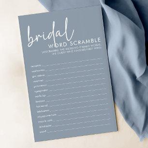 Dusty Blue Bridal Shower Word Scramble Game