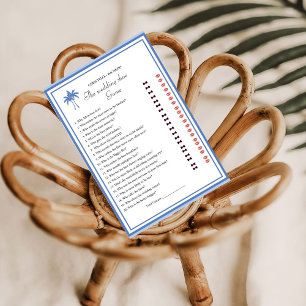 Dusty Blue Bride & Groom Bridal Shower Game Card