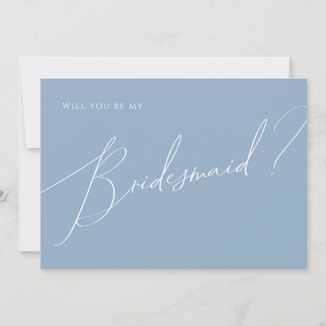 Dusty Blue Bridesmaid Proposal Card (Front)