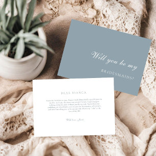Dusty Blue Bridesmaid Proposal Card