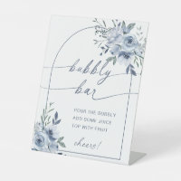 Dusty Blue Bubbly Bar Bridal Shower Sign