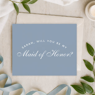 Dusty Blue Budget Maid of Honour Proposal