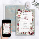 Dusty Blue Burgundy Blush Floral 50th Birthday Invitation<br><div class="desc">Celebrate a milestone in style with our Dusty Blue Burgundy Blush Floral 50th Birthday Invitation. From its hand lettered calligraphy to the burgundy and blush pink watercolor florals, this invitation sets the tone for your special day. With the matching shimmer pattern on the back of each card, everyone is sure...</div>