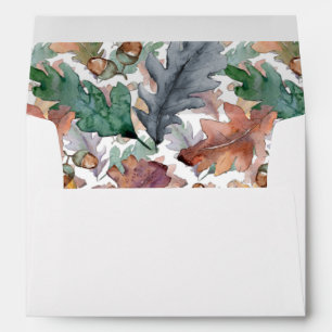 Dusty Blue Burgundy Fall Mushroom Wedding Envelope