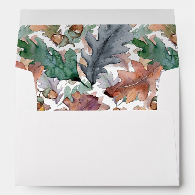 Dusty Blue Burgundy Fall Mushroom Wedding Envelope (Back (Bottom))