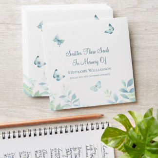 Dusty Blue Butterfly Scatter Seeds in Memory of Envelope