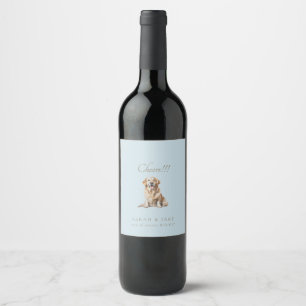Dusty Blue Cheers!!! Custom Pet Wedding  Wine Label